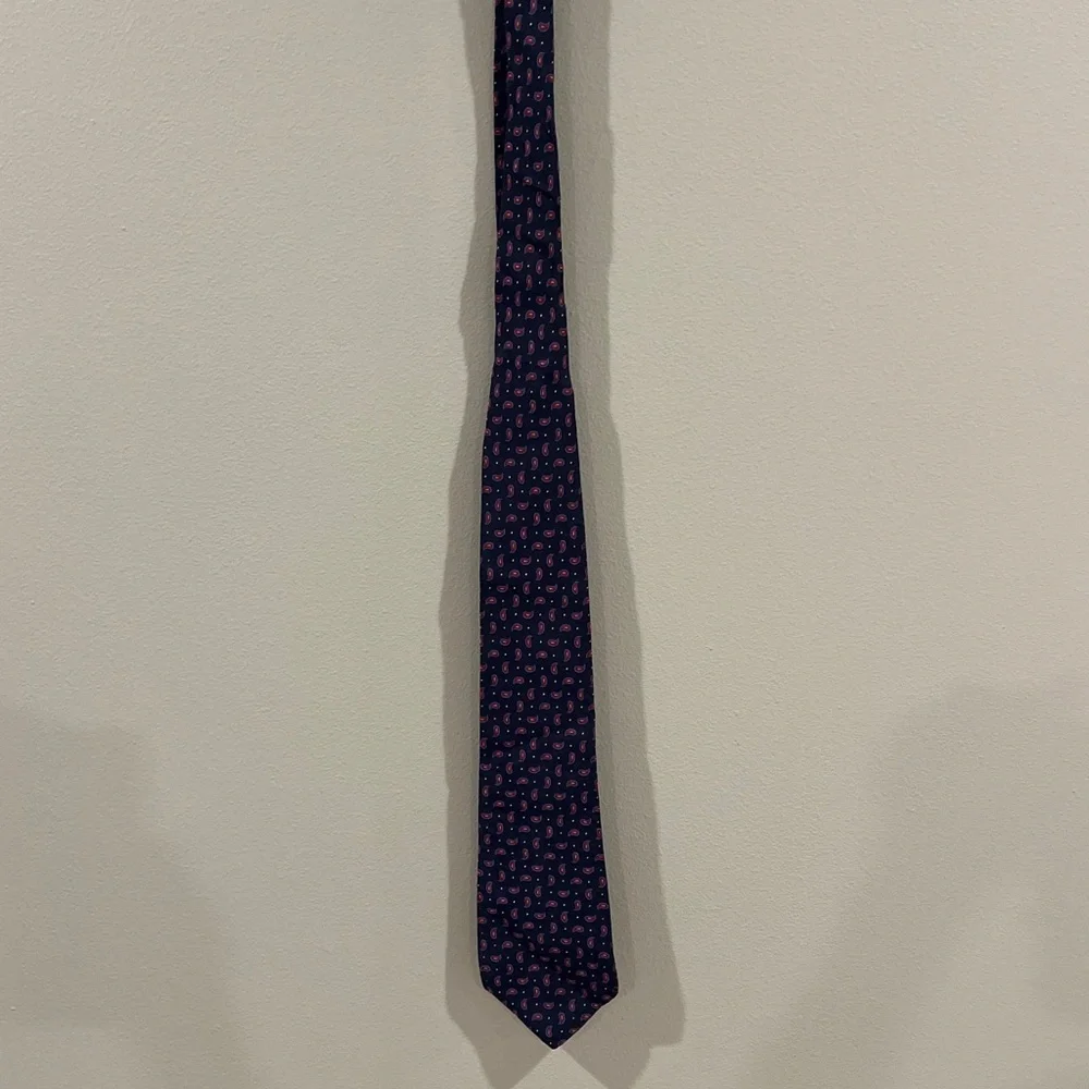 Lauren Ralph Lauren Silk Neck Tie Paisley Blue Red School Uniform